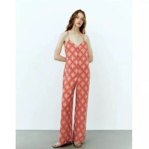 Zara Women's Wide Leg Open Back The Jami Jumpsuit Size Small